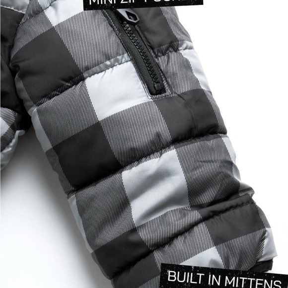 Volcom Checkered Puffer Jacket in Black and Gray - Picture 3 of 6